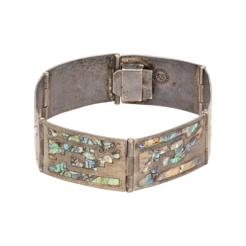 Abalone and Sterling Silver Panel Bracelet