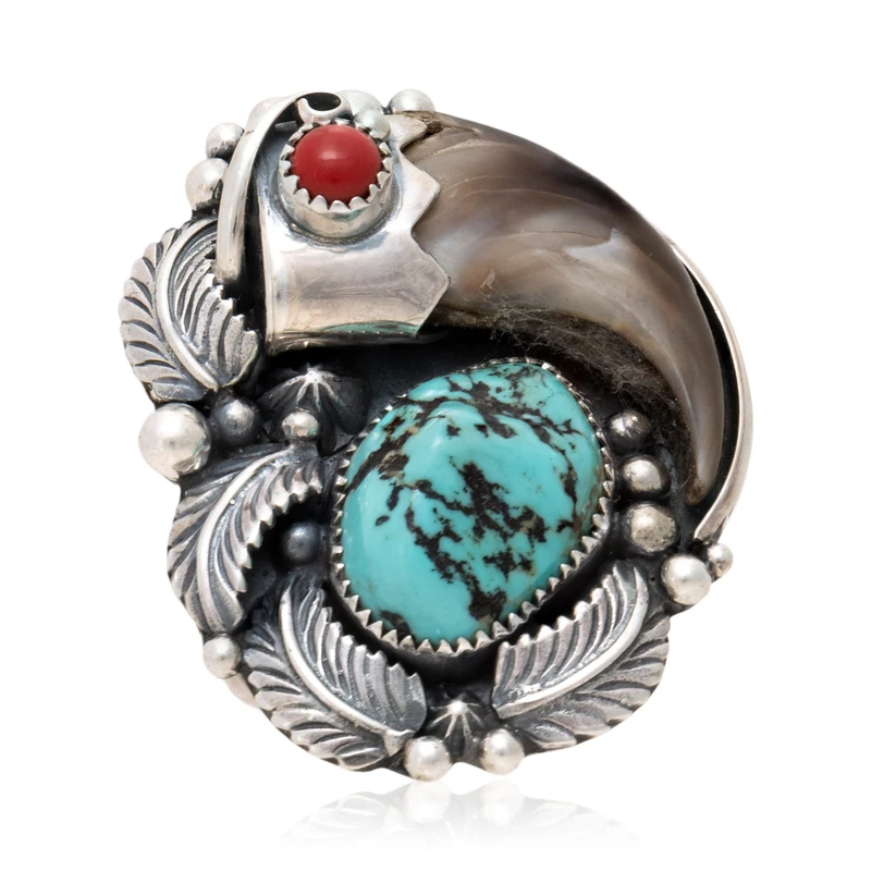 Bear Claw and Turquoise Ring