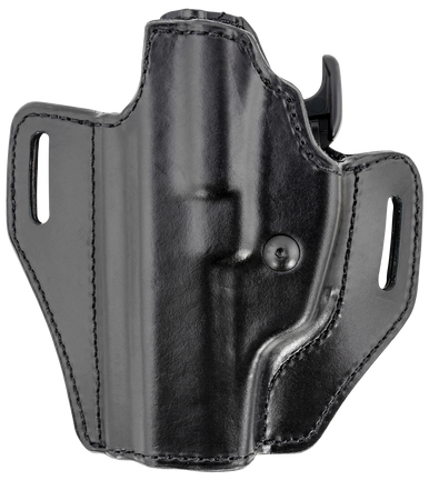 Bianchi 56832 Allusion Assent Pro-Fit OWB Size 18 Black Leather Belt Slide Fits S&W M&P Fits CZ 75 Fits FN FNS
