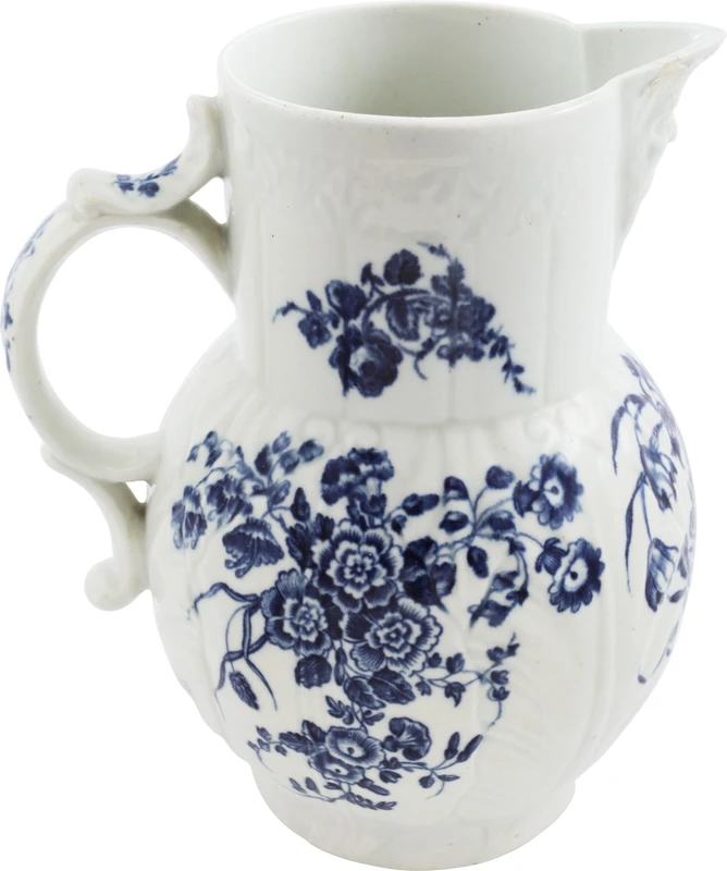 FIRST PERIOD WORCESTER PITCHER/JUG 1755-83