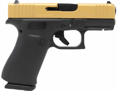 Glock G43X 9mm Luger 3.41 inch 10 Round Cerakote Gold Slide Rail