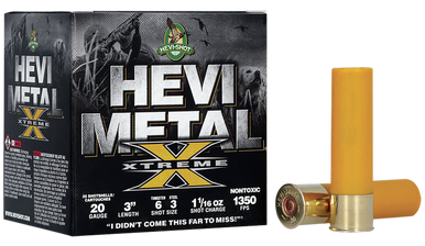 HEVI-Shot HS39206 HEVI-Metal Extreme 20Gauge 3" 1 1/16oz Steel/Tungsten 6/3Shot 25 Rounds