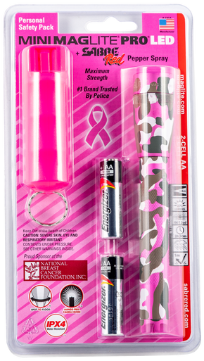 Maglite Mini Pro & Sabre Pepper Spray, Mlt Sp2pue6 Mini Pro And Pepper Spray Pinkcamo
