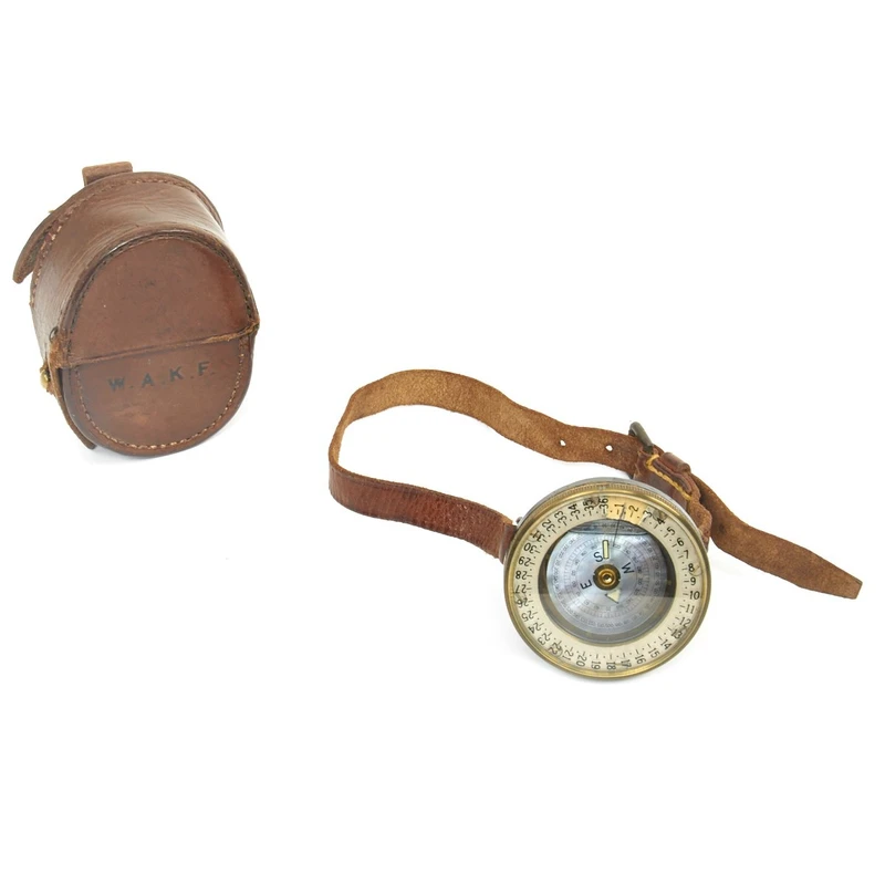 Original British WWI Top Quality Wrist Compass in Case Carried By Major General W.A.K. Fraser