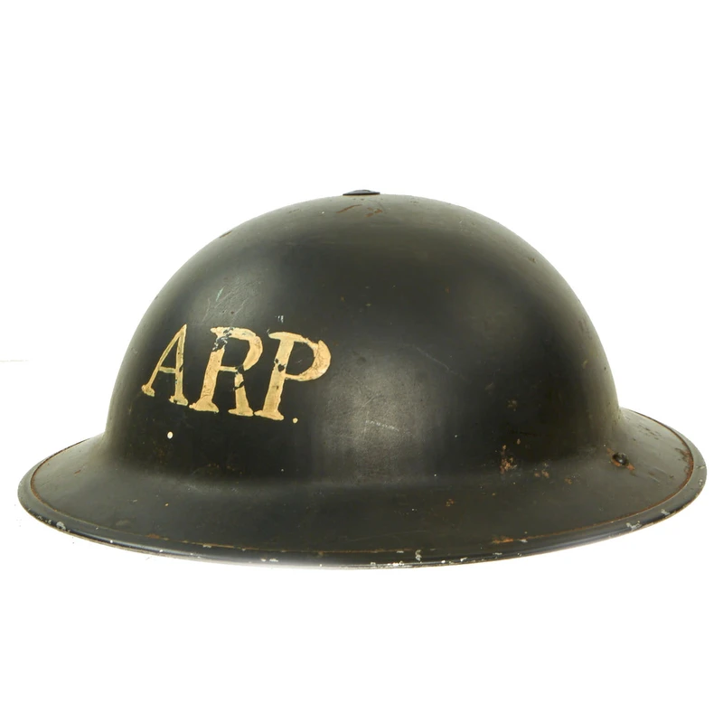 Original British WWII Air Raid Precautions Painted Brodie MkII Steel Helmet – Dated 1939