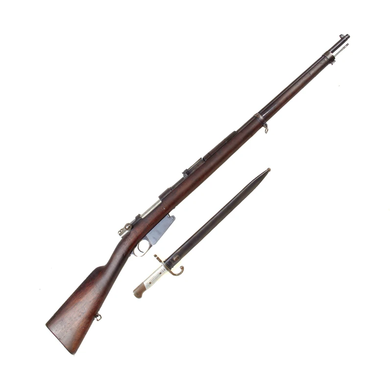 Original German Made M1891 Argentine Mauser Rifle by Ludwig Loewe Serial A 0226 with Intact Crest and Bayonet – made in 1892