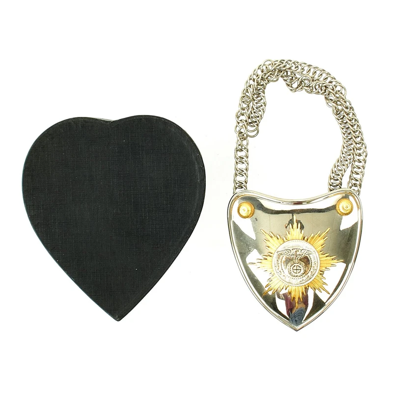 Original German WWII Unissued SA Standard Bearer’s Gorget with Chain by W. Annetsberger of München in Case