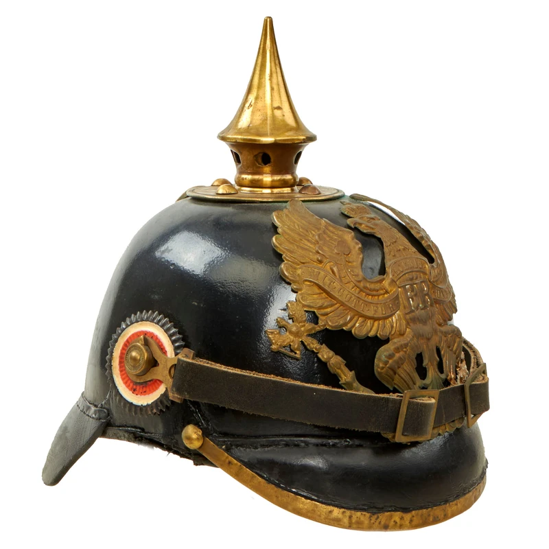 Original Imperial German WWI Unit Marked Prussian M1895 Line Infantry Pickelhaube Spiked Helmet – 137th (2nd Lower Alsatian) Infantry