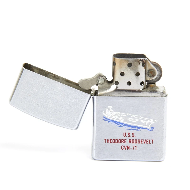 Original Iraq War Zippo Lighter Engraved U.S.S Theodore Roosevelt CVN-71