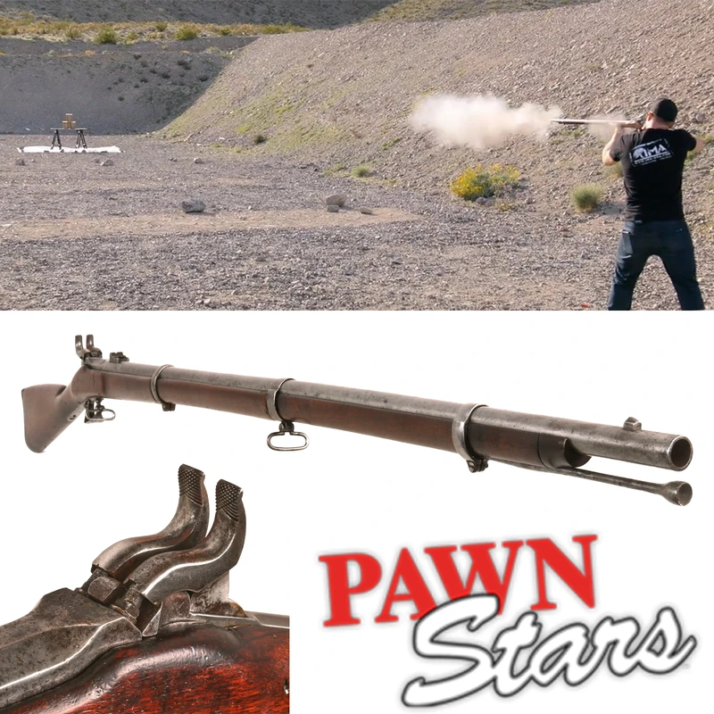 Original Rare U.S. Civil War M1863 Lindsay “Two-Shot ” Double Hammer Superimposed Charge Rifled Musket – As Seen on History Channel Pawn Stars