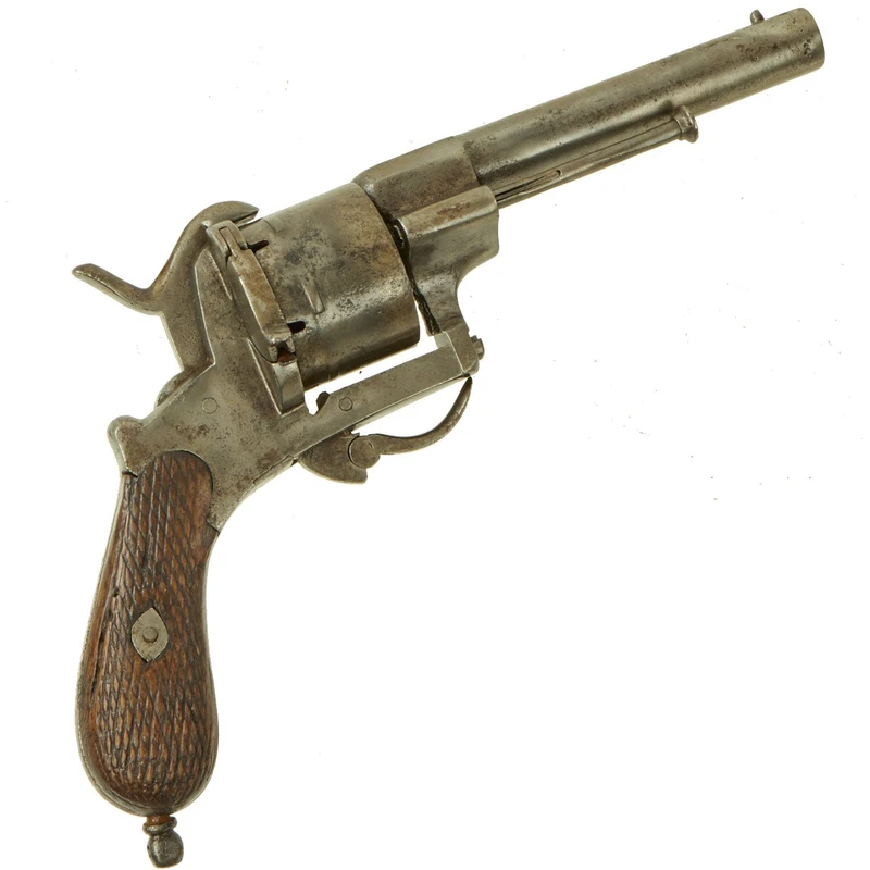 Original U.S. Civil War Era French Style 11mm Pinfire Double Action Revolver with Folding Trigger – c. 1860