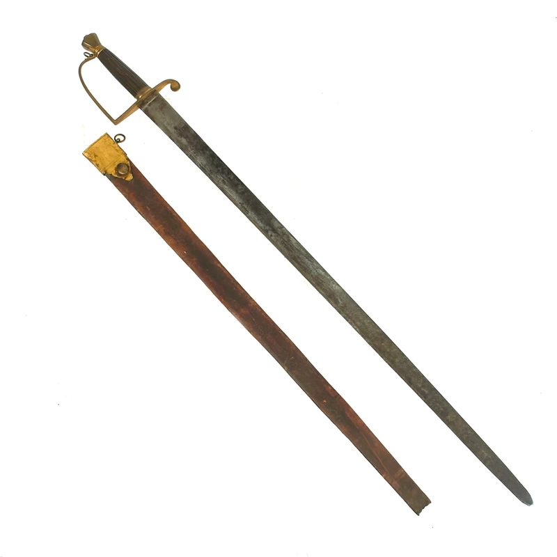 Original U.S. Revolutionary War – Federal Period Officer’s Sword with Partial Scabbard & Fluted Horn Grip – Circa 1790