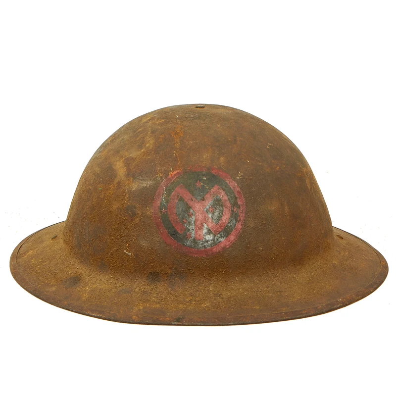Original U.S. WWI 27th Infantry Division “O’Ryan’s Roughnecks” M1917 Doughboy Helmet – Complete