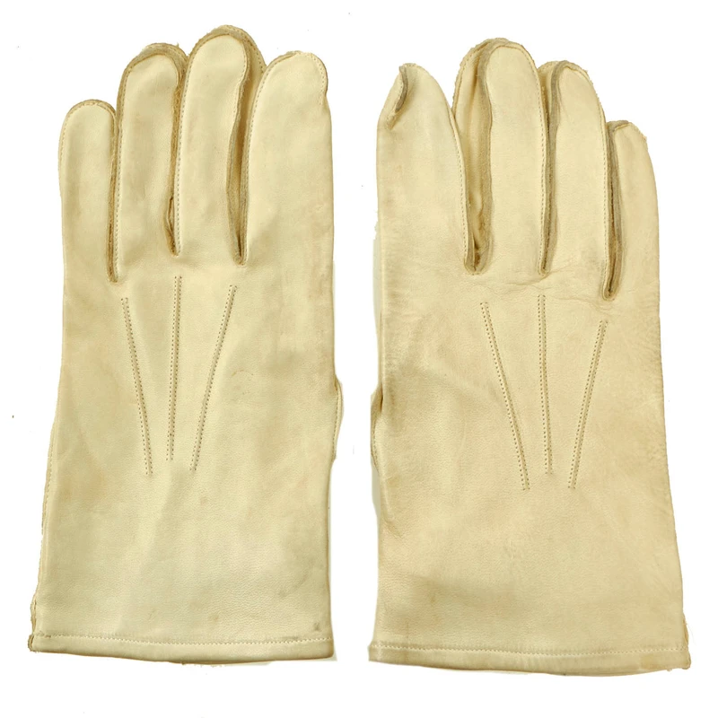 Original U.S. WWII Airborne Paratrooper M39 Type II Leather Gloves with Buckle Adjustment by The Krupp Mfg Co – Size 9