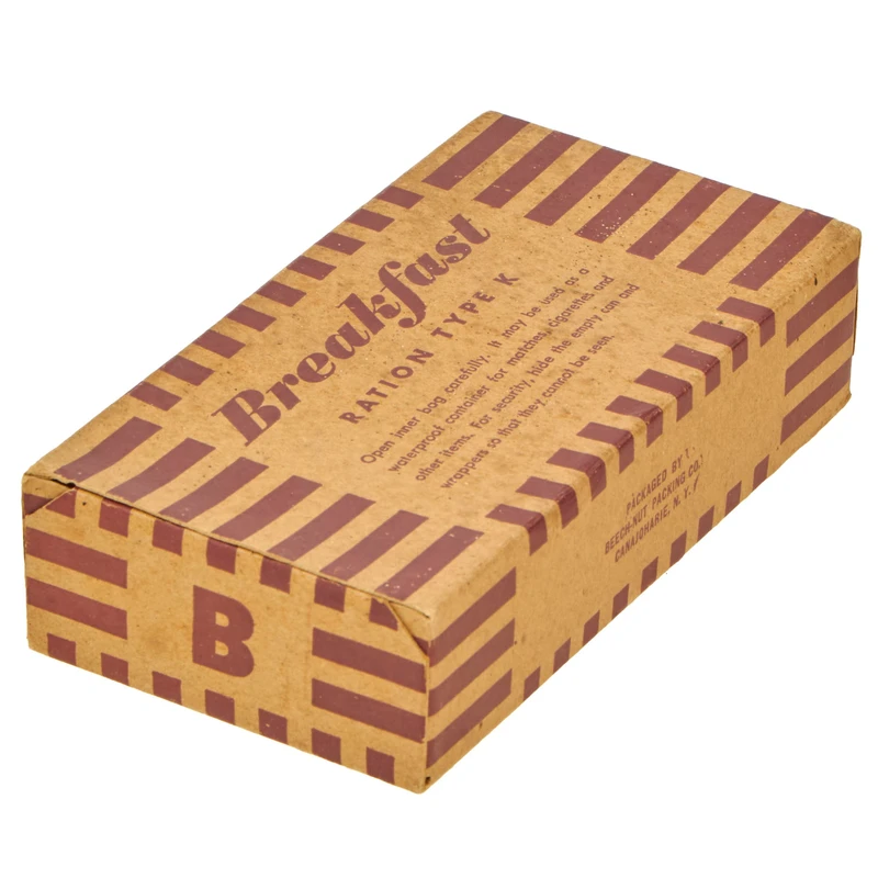 Original U.S. WWII Excellent Condition Sealed K-Ration Morale Series Breakfast Meal Unit by Beech-Nut Packing Co.