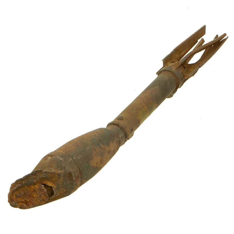 Original U.S. WWII Fired & Recovered M6A1 Anti-Tank Rocket for the M1 & M1A1 Bazooka – Inert