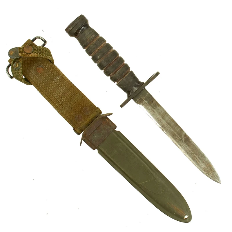 Original U.S. WWII M4 Bayonet by Imperial for the M1 Carbine with M8A1 Scabbard by B.M. Co