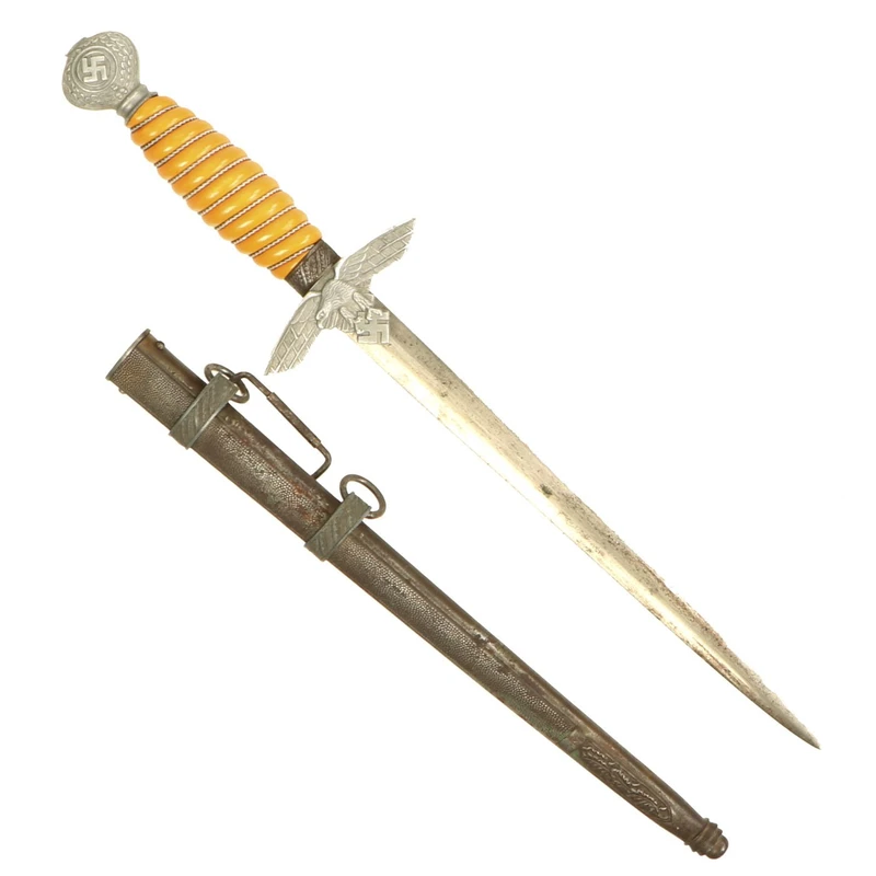 Original WWII German 2nd Model Luftwaffe Dagger by Lauterjung & Sohn Puma-Werk with Scabbard