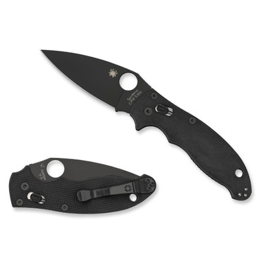 Spyderco Manix 2 Folder 3.38 in Black Plain Black G-10 Hndl