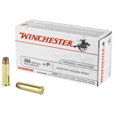 Winchester USA Pistol Ammo 38 Spl 125 gr. Jacketed HP 50 rd.